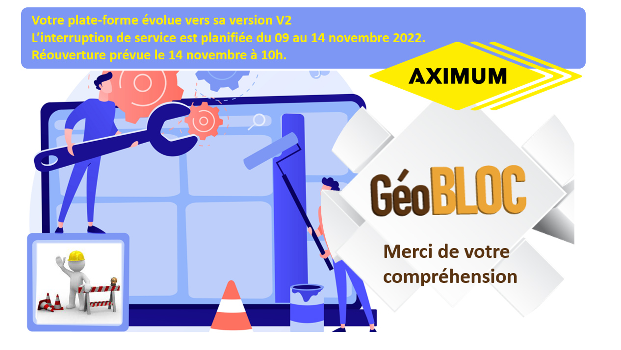 Votre plate-forme évolue vers sa version V2 - L’interruption de service est planifiée du 09 au 14 novembre 2022. - Réouverture prévue le 14 novembre à 10h.